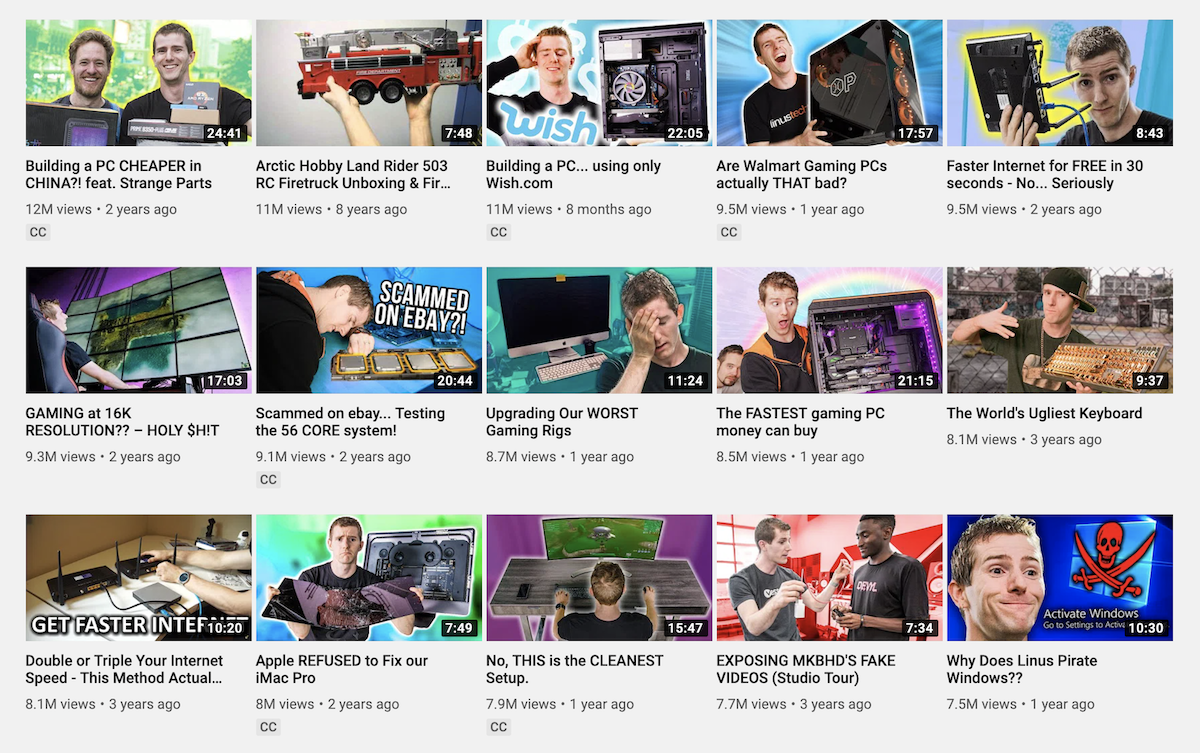 Linus Tech Tips most popular videos